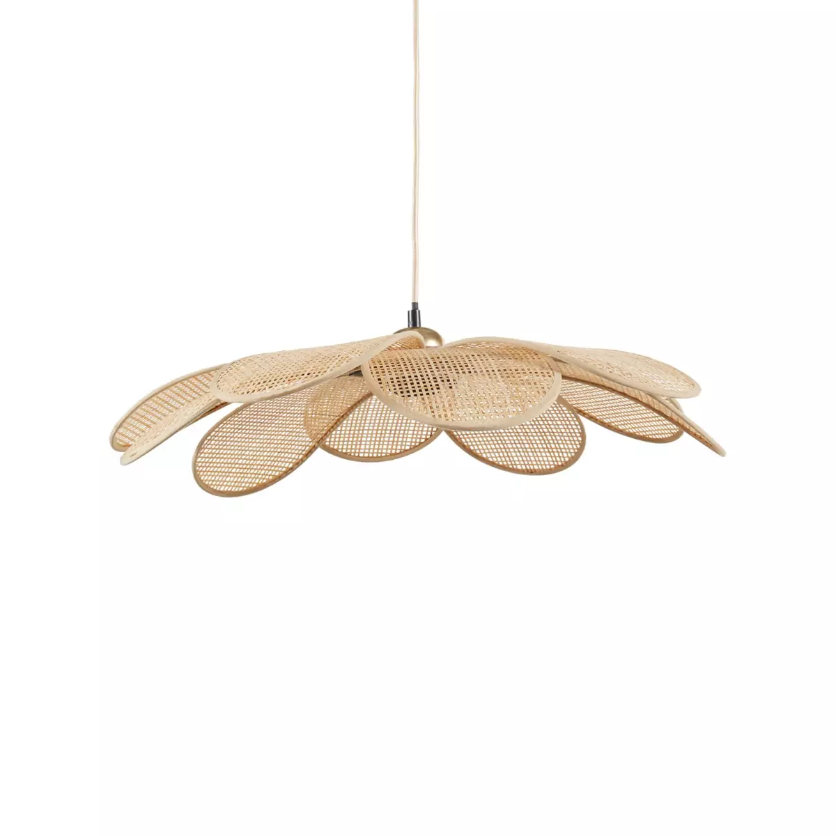 Hangende bamboe bloembladlamp (D60 cm) Margaux Beige