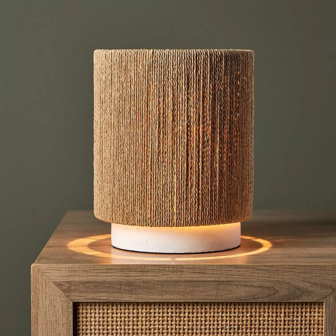 Tafellamp cement en papier (H22,5 cm) Salem Natuurlijk