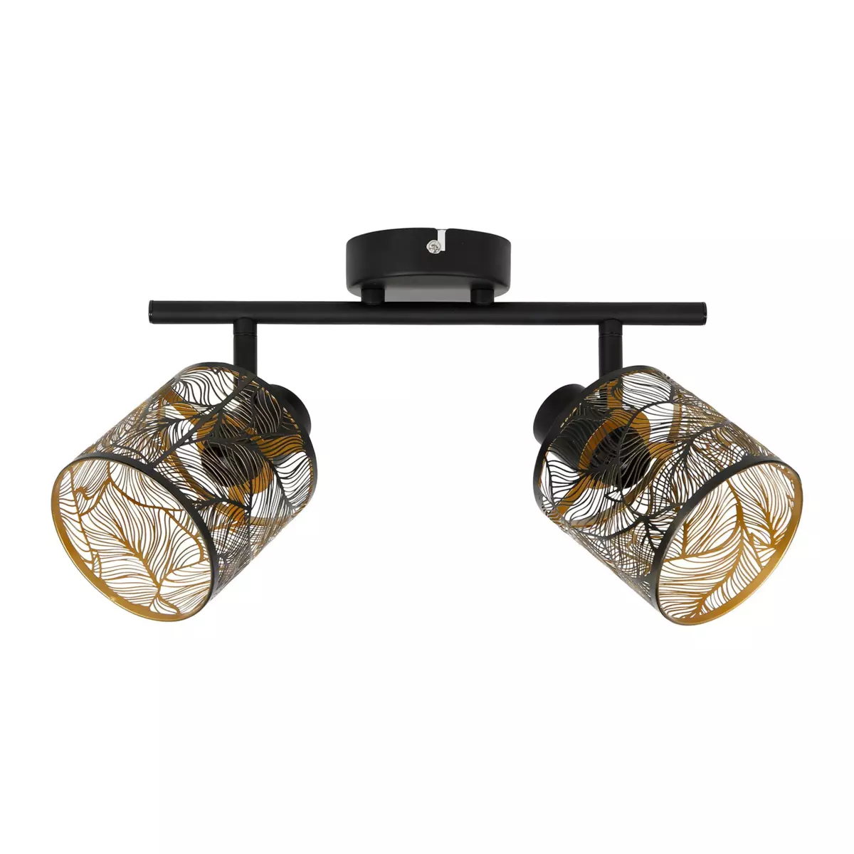 Spotlamp met 2 lampenkappen (L35 cm) Calathea Zwart