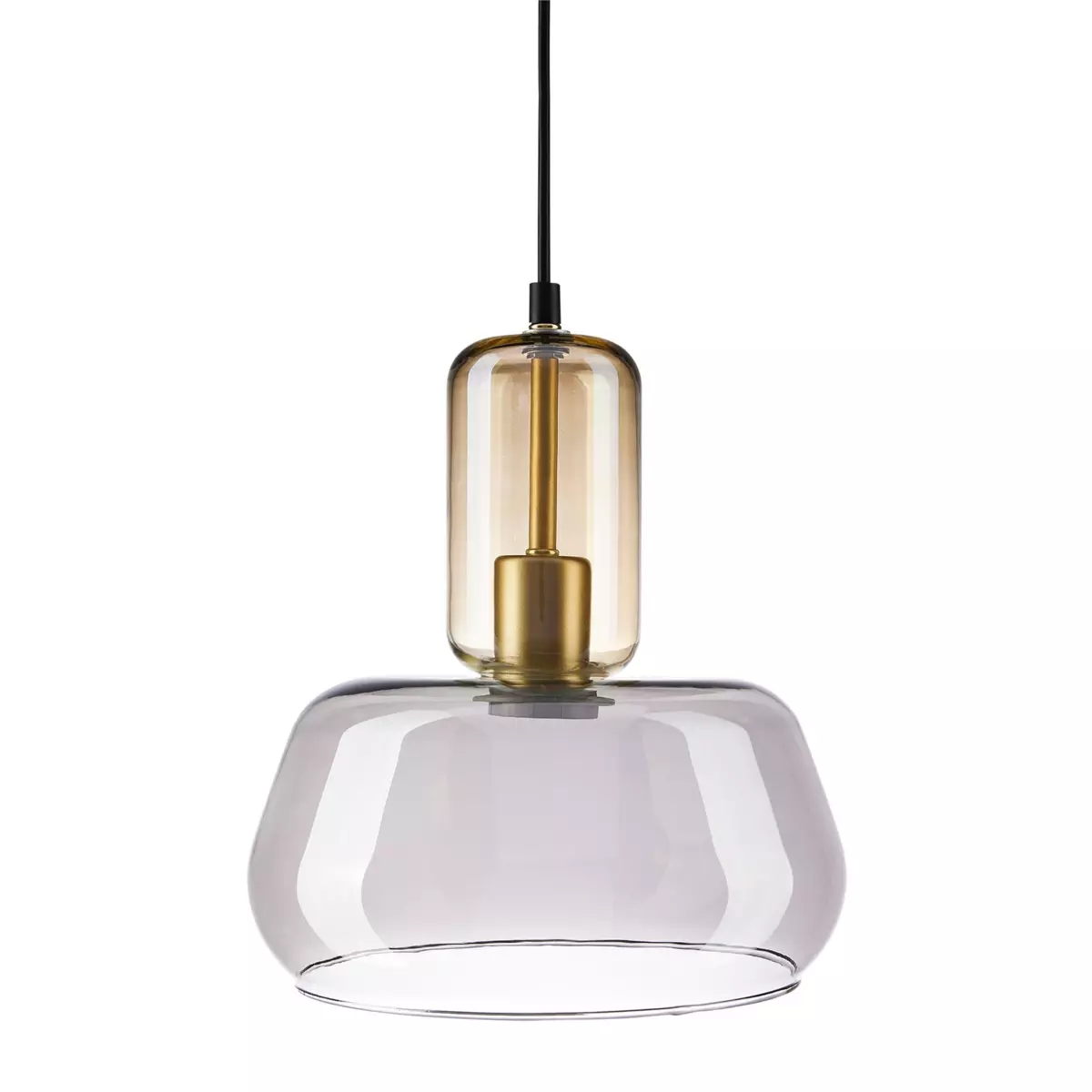 Glazen hanglamp (D24 cm) Dulcia Zwart