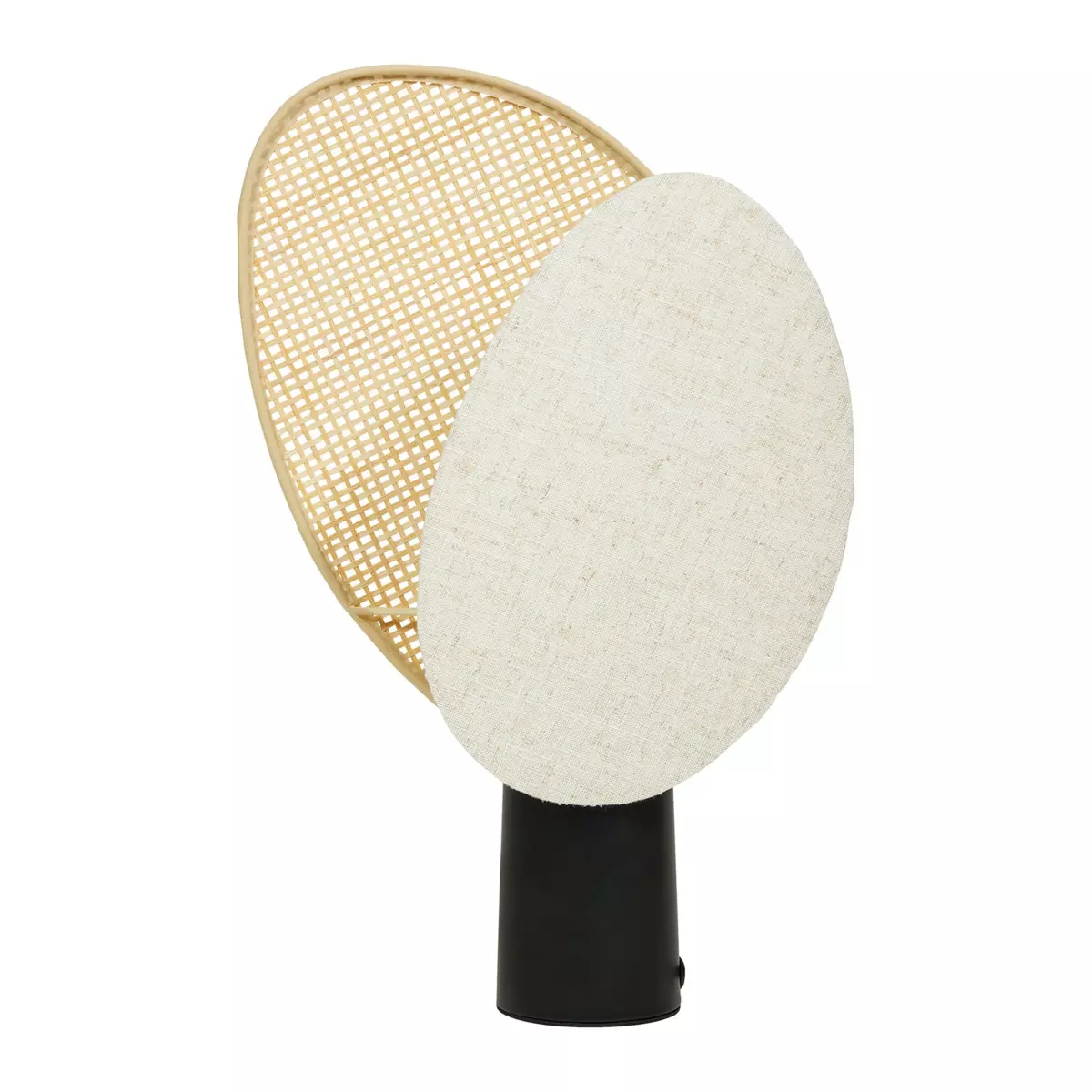 Tischlampe aus Rattan Klein Almeria Beige