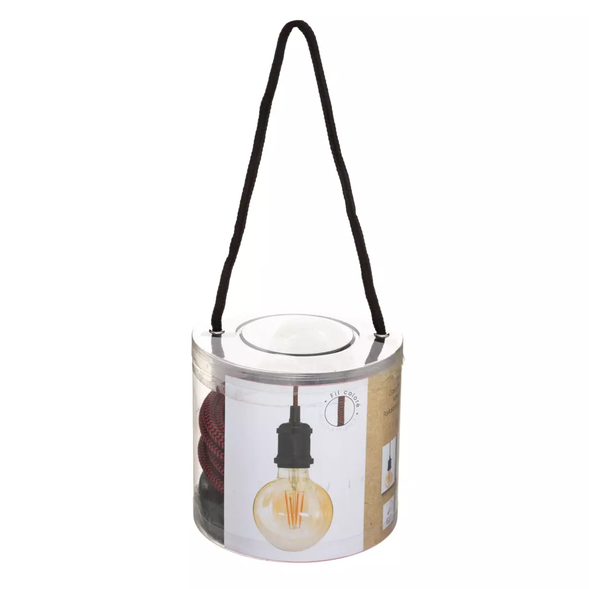 Suspension Métal Noir et Rouge 3