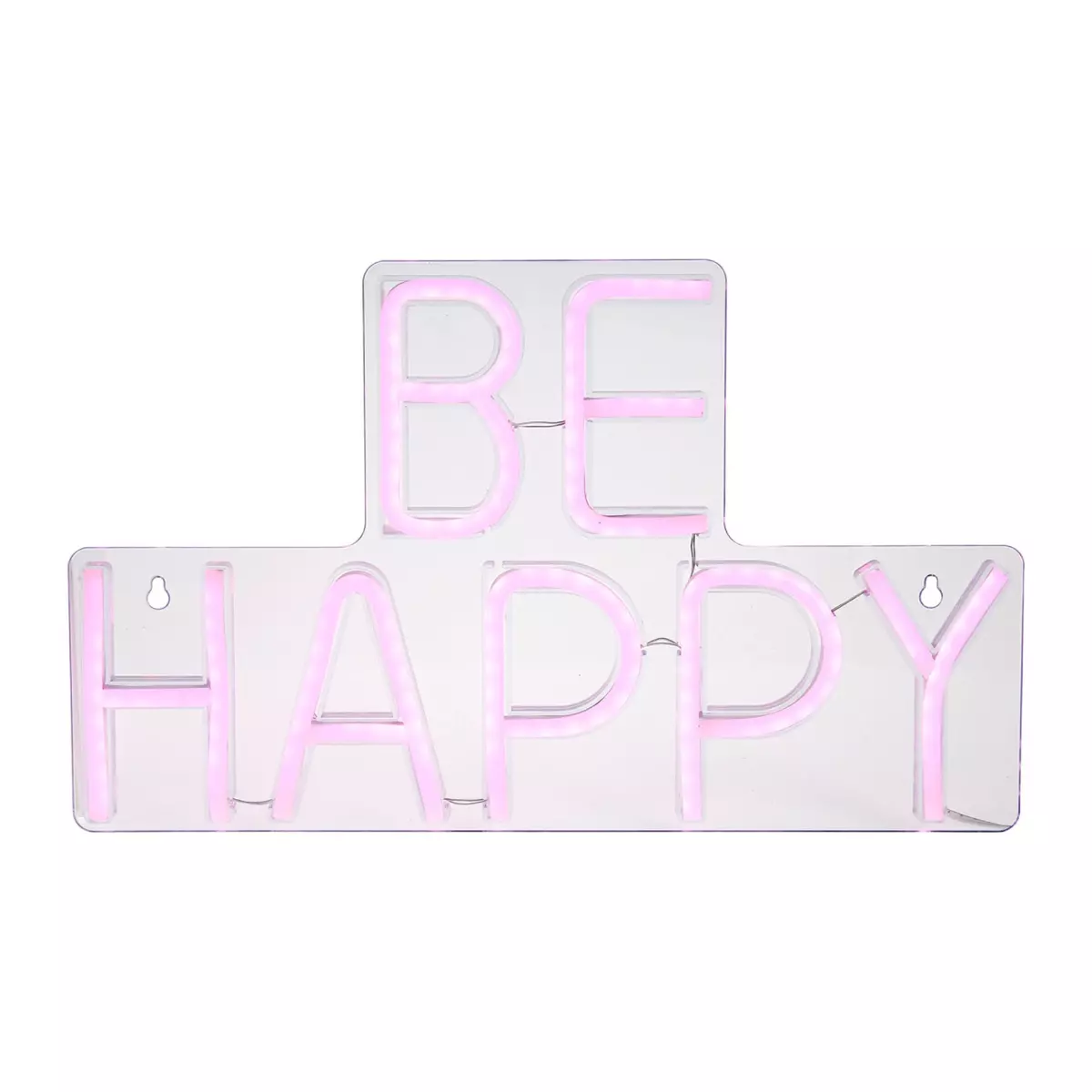 Enseigne lumineuse néon Be Happy Rose USB 2