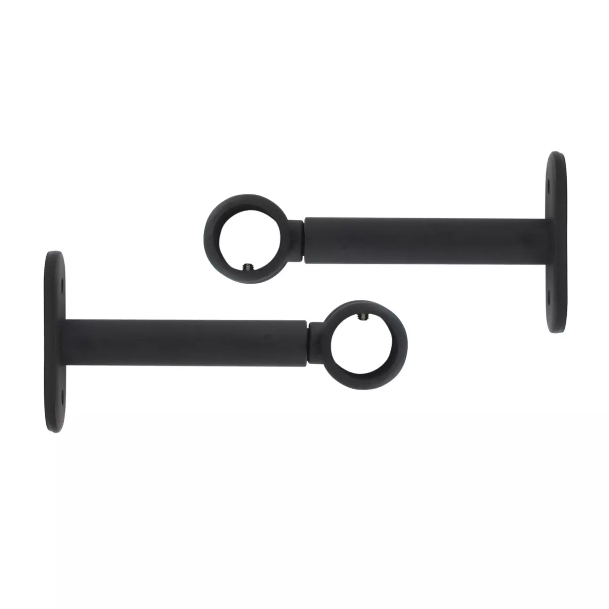 Lote de 2 soportes simples (L90 / D20 mm) Negro Mate 1