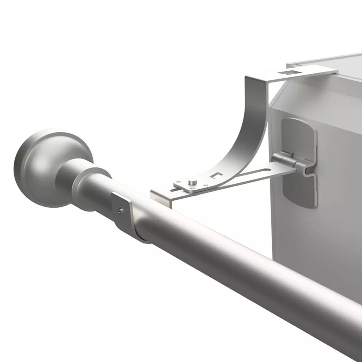 SSoporte de barra para caja de persianas (L135 / D28mm) Plata mate 1
