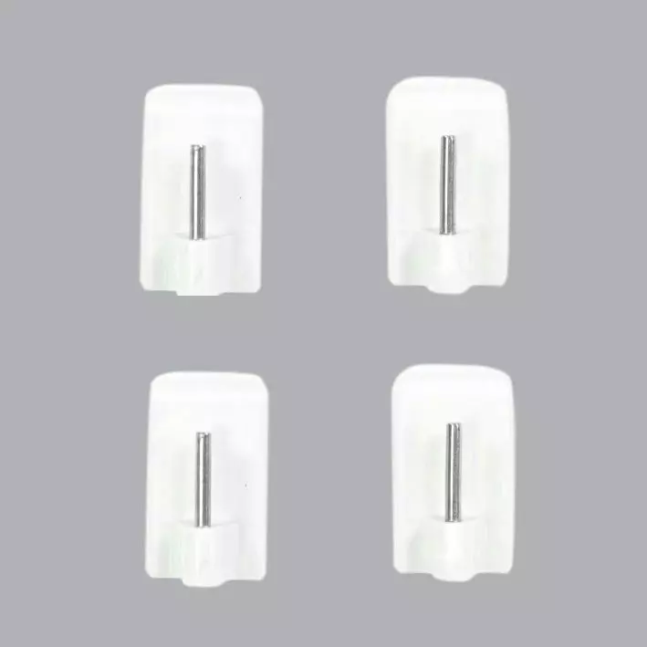 Lot de 4 supports adhésifs spécial PVC Blanc 3