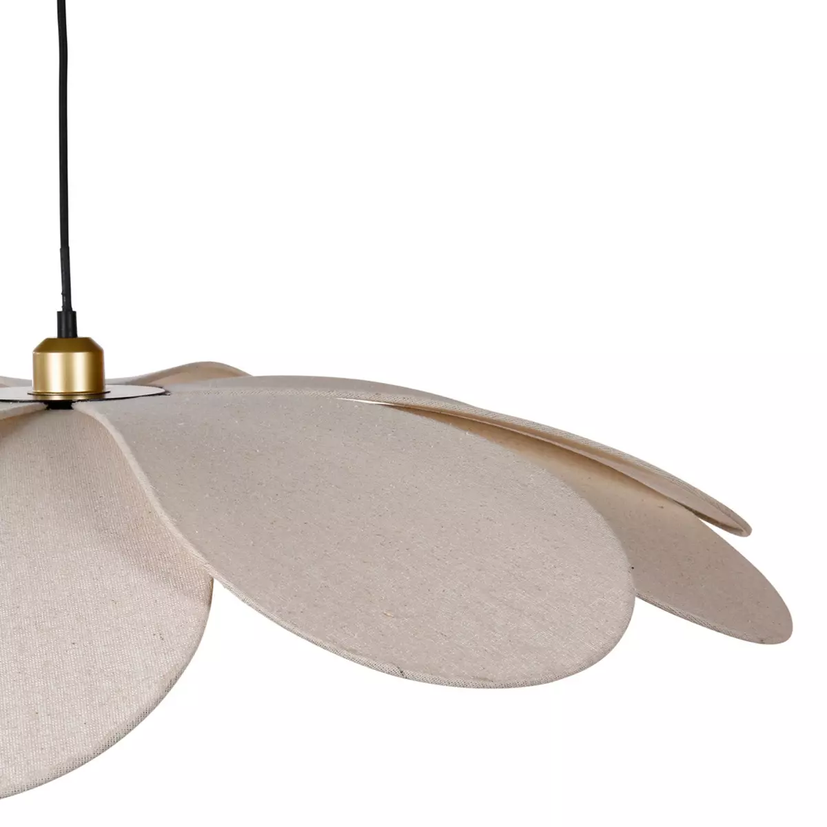 Hängeleuchte aus Leinen Margaux Groß Beige 3