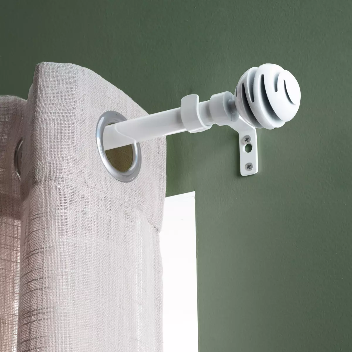 Kit de barra extensible (L210 - L380 cm / D19 mm) Villalouise blanco laqueado 1