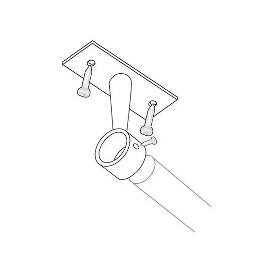 Lote de 2 soportes simples (L50 / D20 mm) Plateado Mate 2