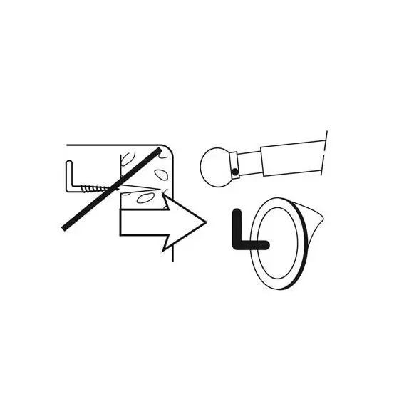 2er Set selbstklebende Stangenhalter Metall Lackweiß