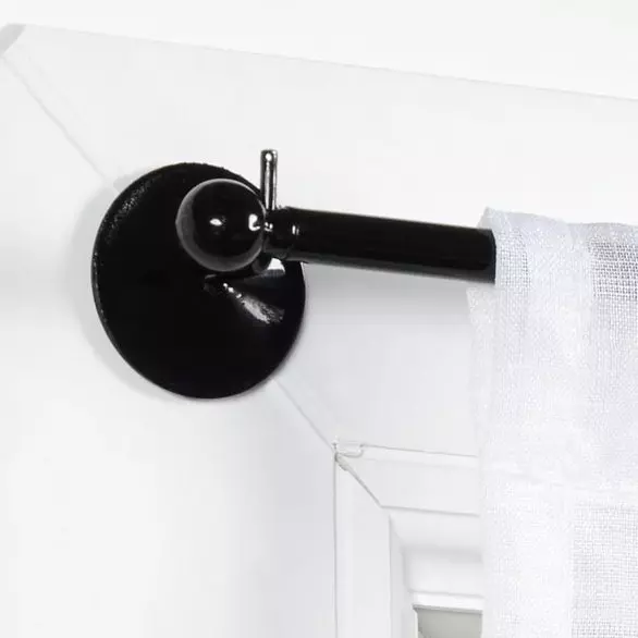 Lot de 2 tringles voilage extensibles rondes (L60 à 80 cm) Rona Noires 2