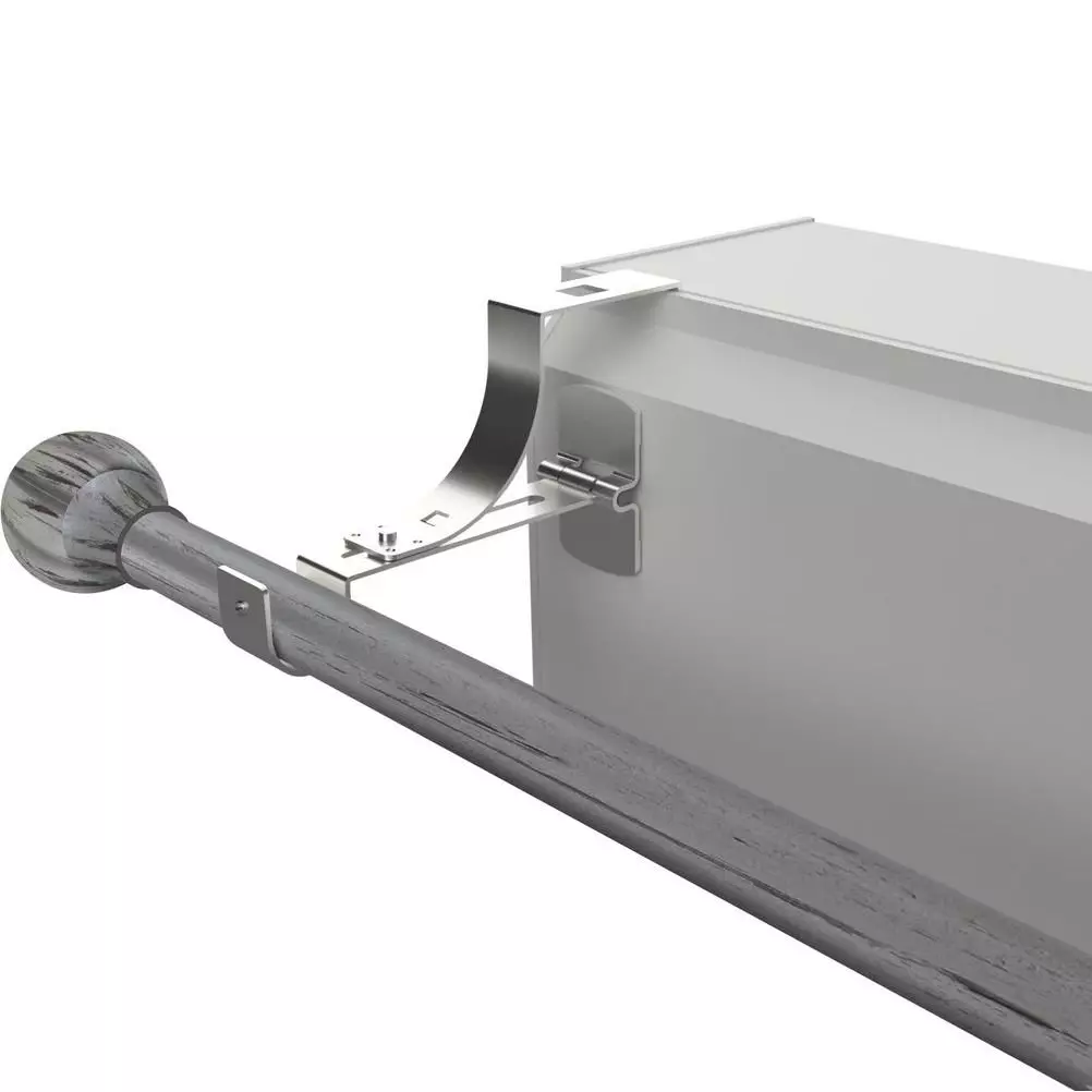 Support à tringle pour caisson de volet roulant (L135 / D20 mm) Argent mat 1
