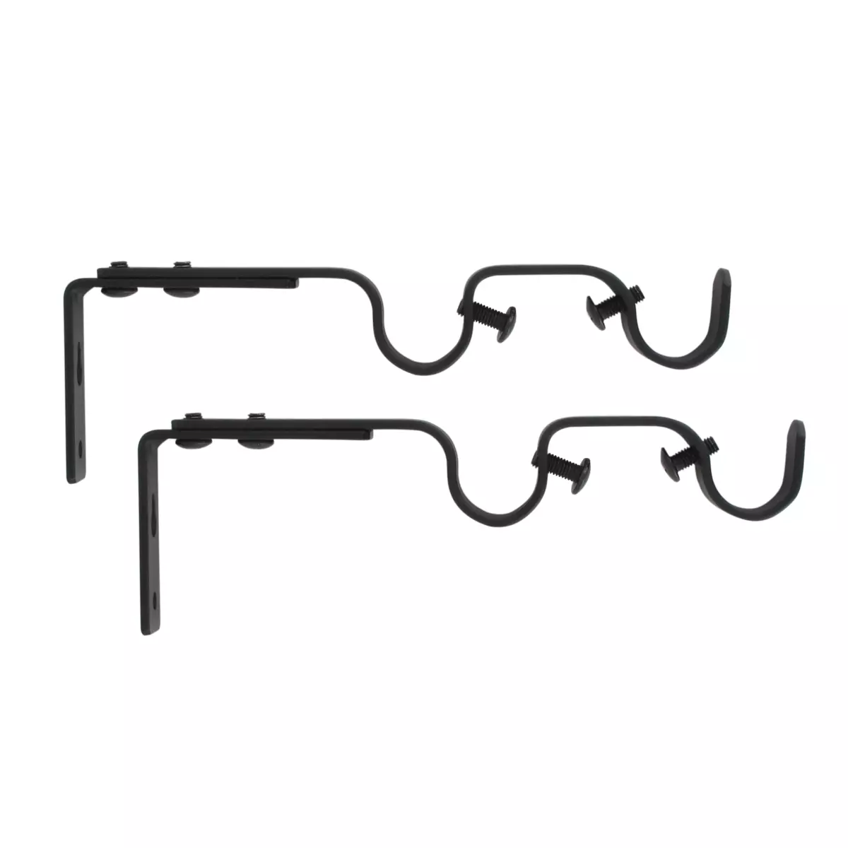 Set di 2 supporti doppi regolabili (L165/L190 cm - Ø20 mm) Jim Nero opaco 1