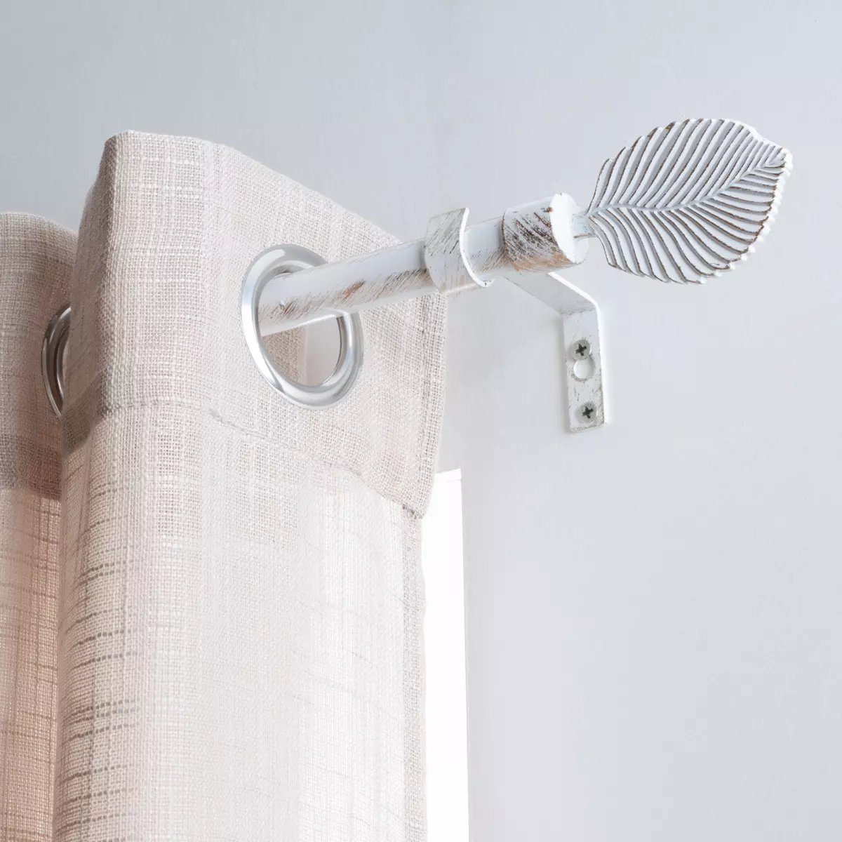 Kit de tringle extensible (L120 - L210 cm / D19 mm) Exotica Blanc et or 1