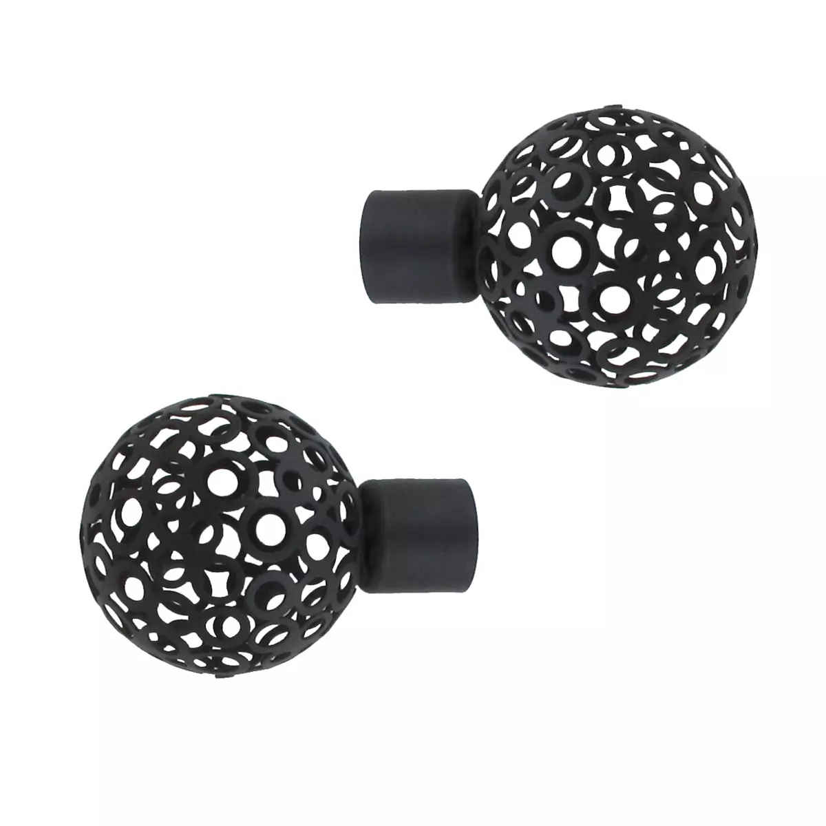 Set di 2 terminali (D20 mm) Boule perforée Noir opaco 1