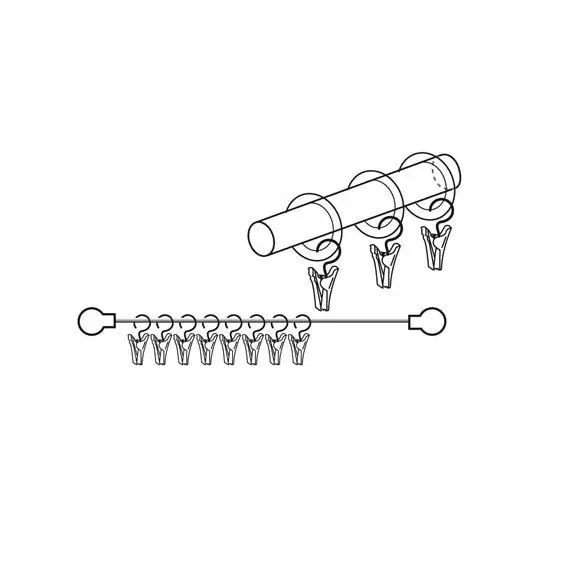 8er Set Vorhangclips Silber