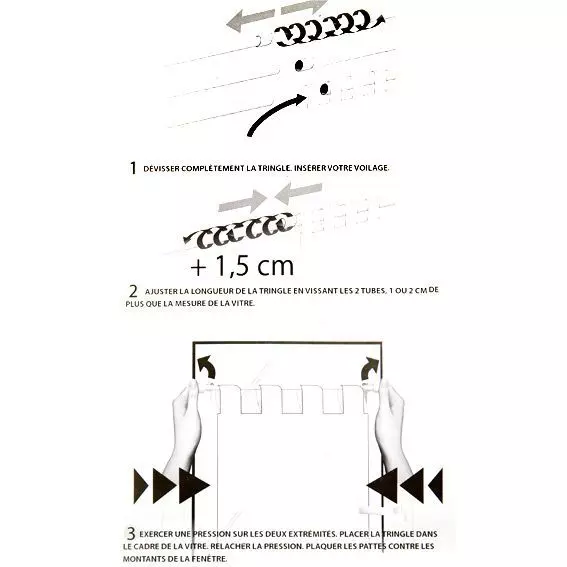 Verlengbare gordijnroede Fix'vit (50 à 80 cm) Zilver 5