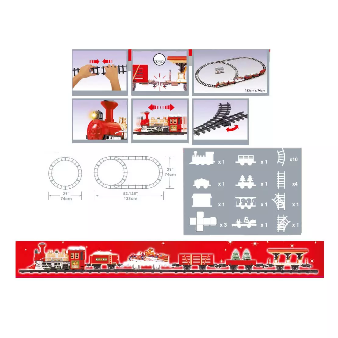 Beleuchtete Eisenbahn Charing Cross mit Musik 2
