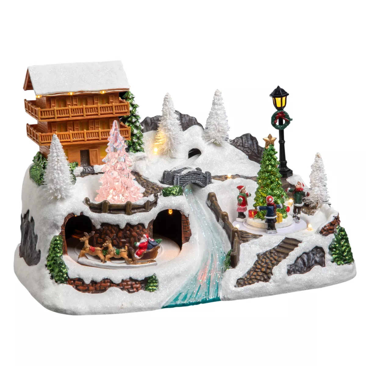 Villaggio di Natale luminoso Chalet in montagna