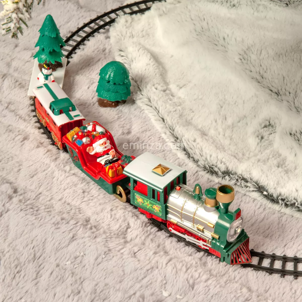 Trenino elettrico, luminoso e musicale Merry Xmas a pile 1