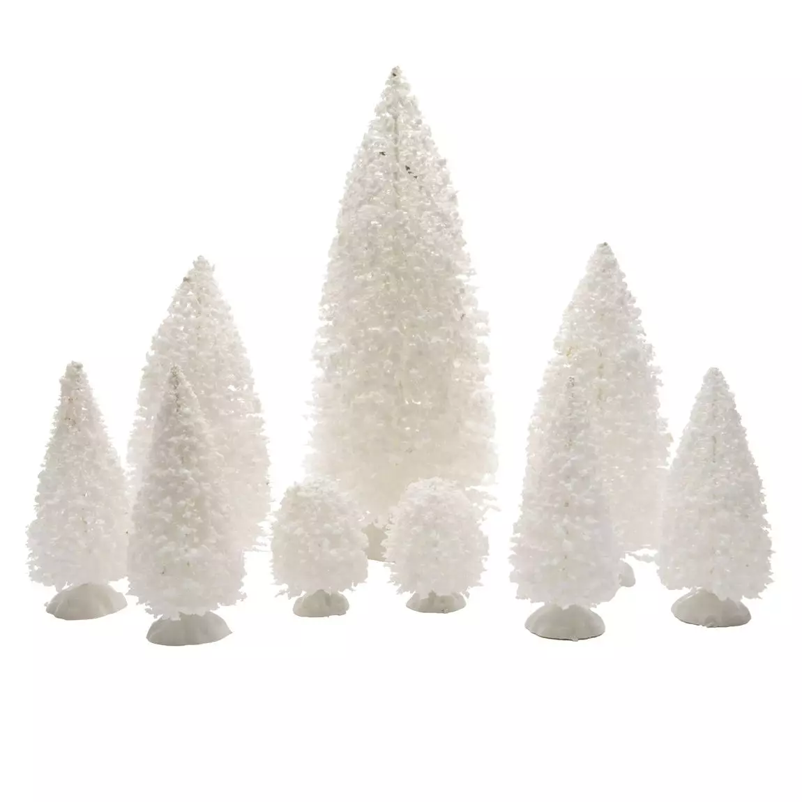 9er Set Tannen Weiß für Weihnachtsdorf 1