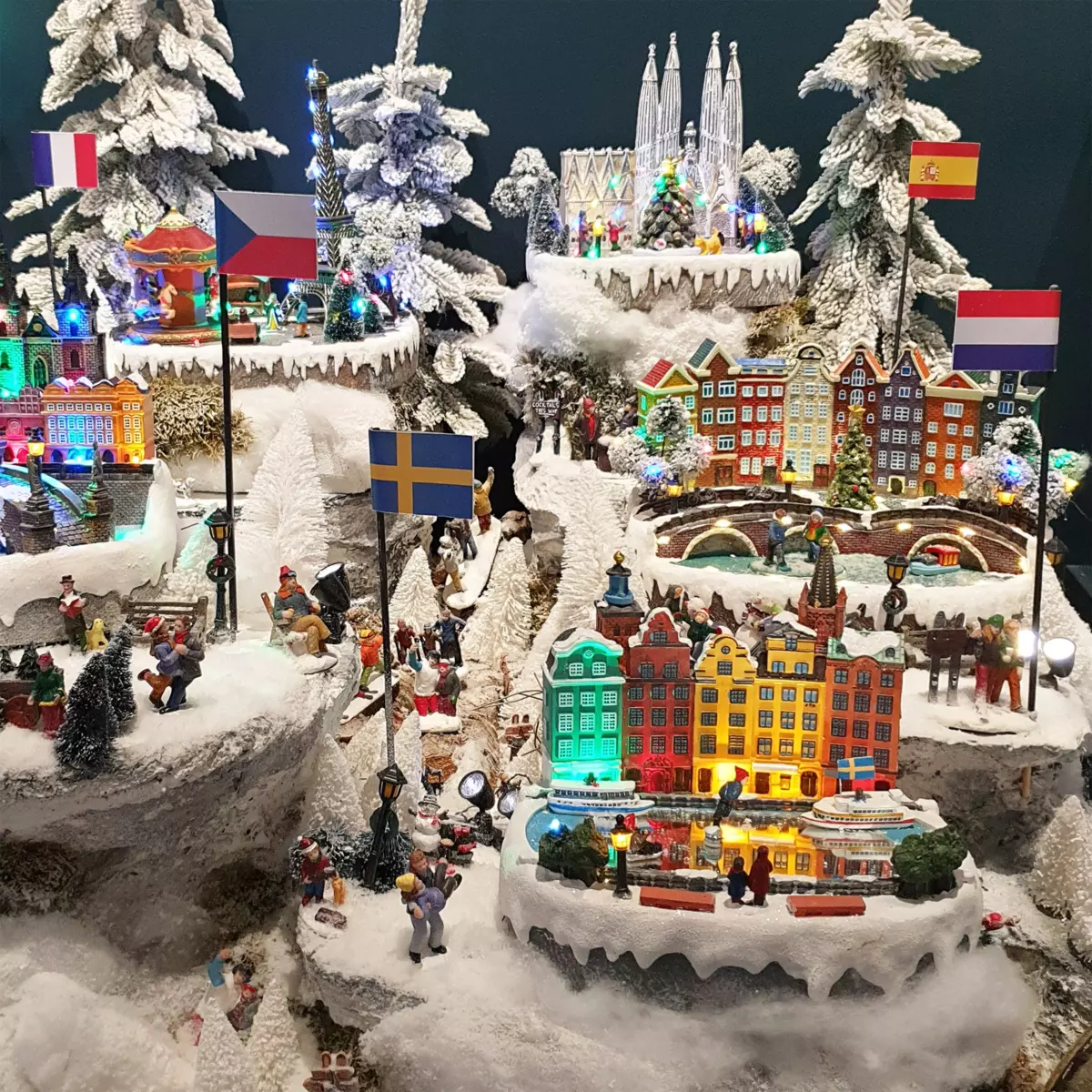 Scena di vita illuminata e musicale Barcellona 7