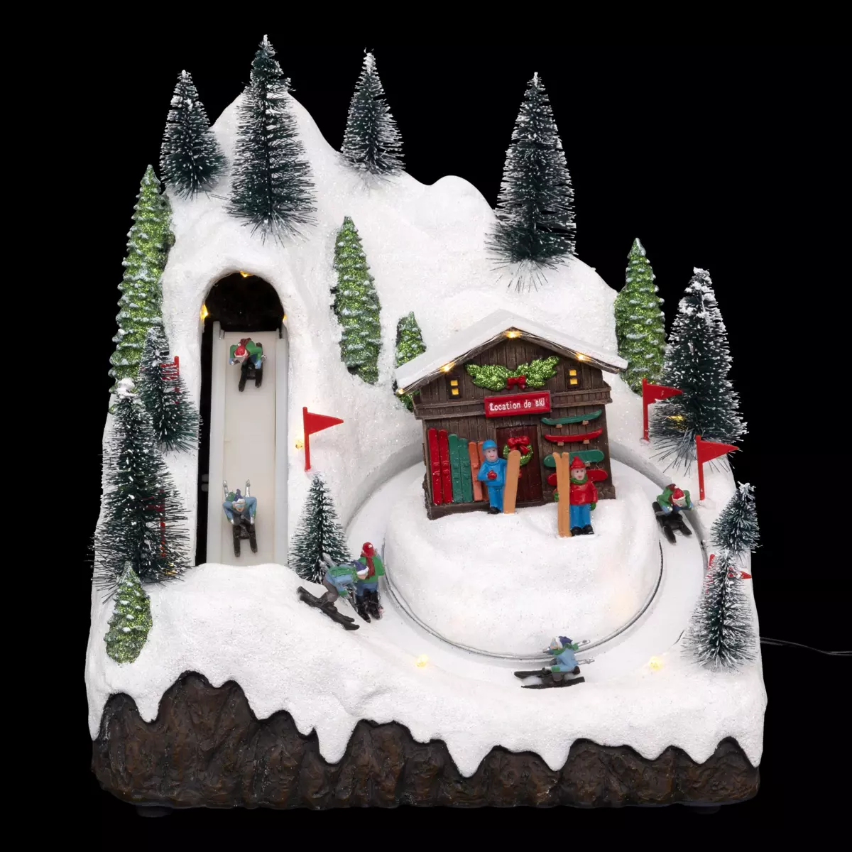 Beleuchtetes Weihnachtsdorf Skipisten
