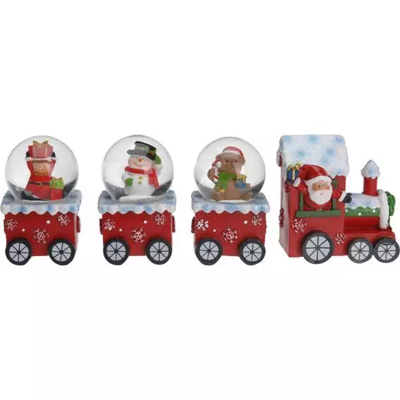 Pallina di neve (H8 cm) Treno di Natale Felice