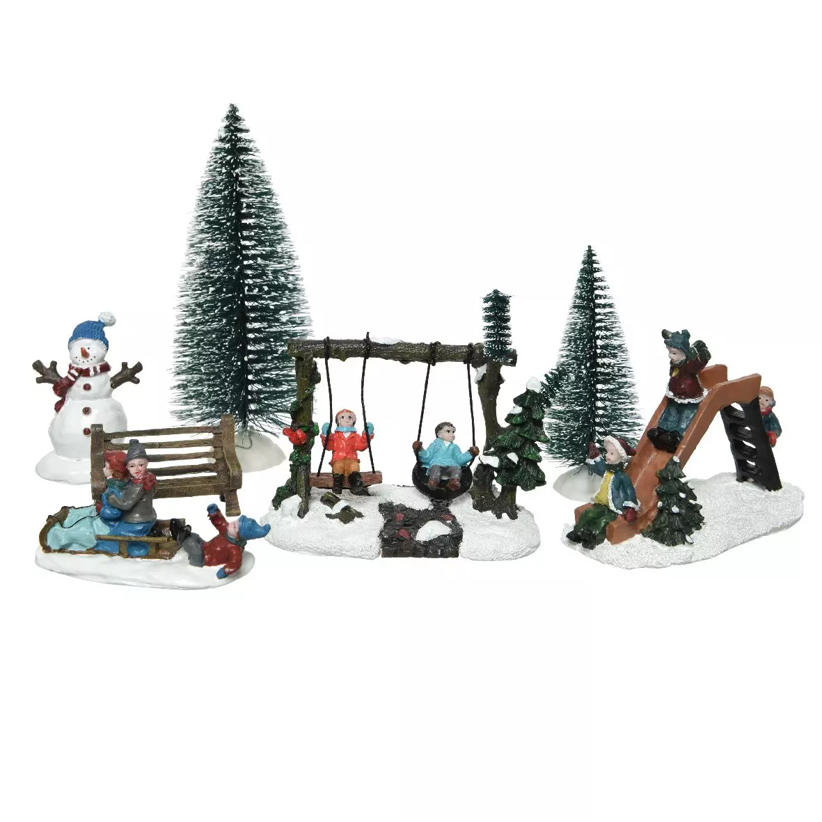 Set Figuren & Accessoires für Weihnachtsdorf Spielplatz 1