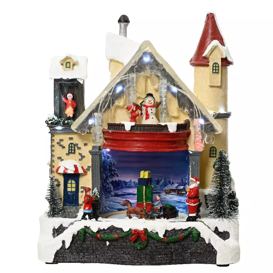 Beleuchtetes Haus des Weihnachtsmanns batteriebetrieben 5