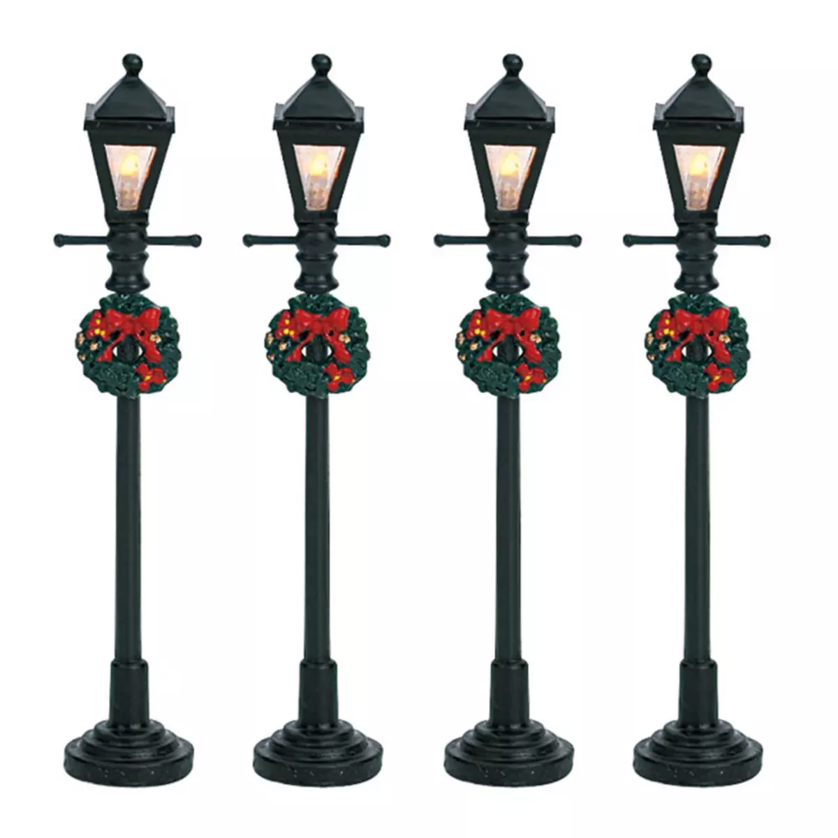 Accessori Lemax Lot de 4 réverbères lumineux à piles