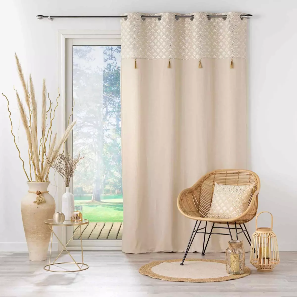 Rideau coton (140 x 240 cm) Rafina Beige 1