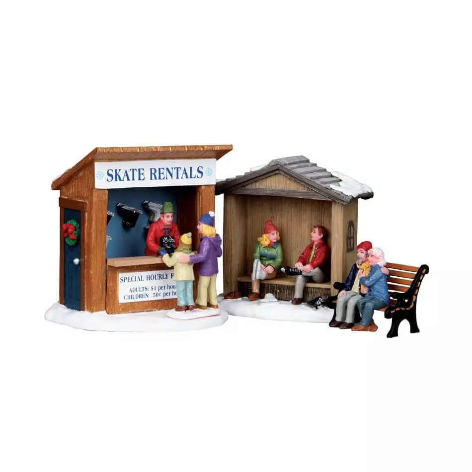 Personnages  lemax Stand de location de patins 1