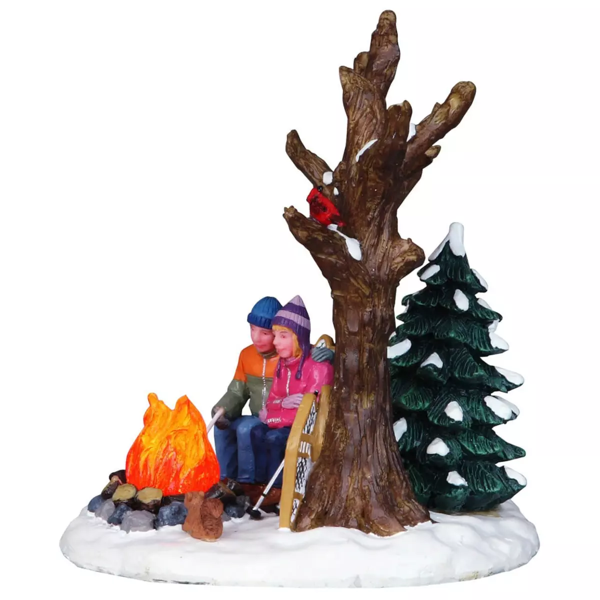 Personaggi Lemax Feu de camp après la promenade