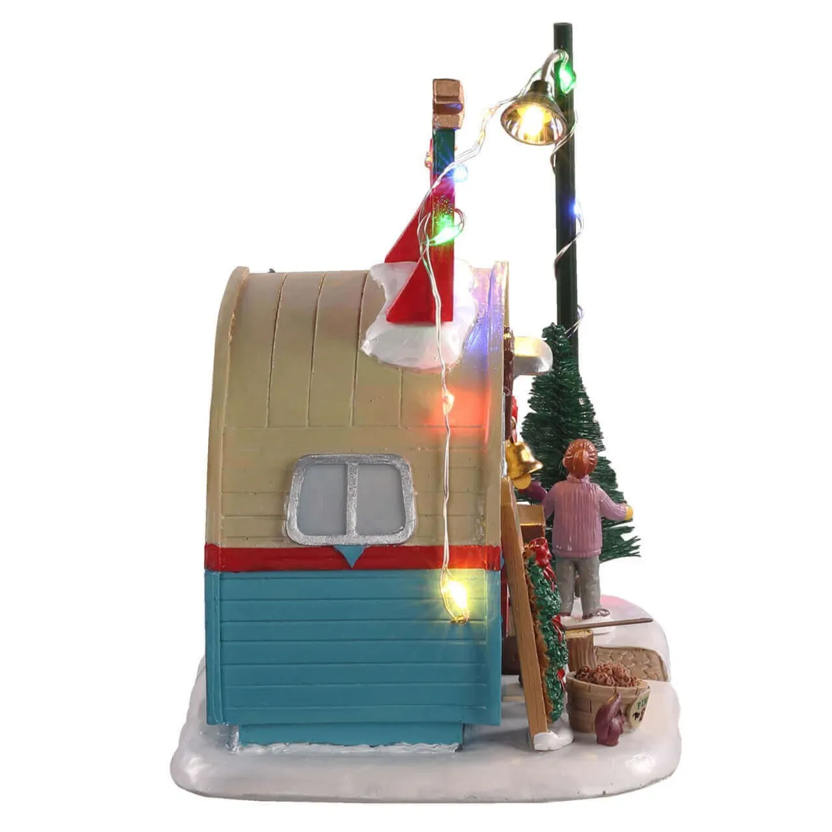 Villagio di Natale Lemax luminoso a pile Vendeur de sapins 2