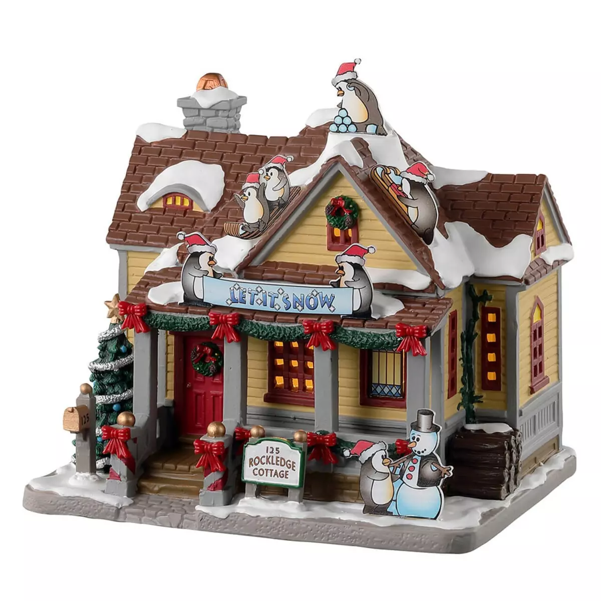 Village de Noël Lemax à piles lumineux Chalet Rockledge 1