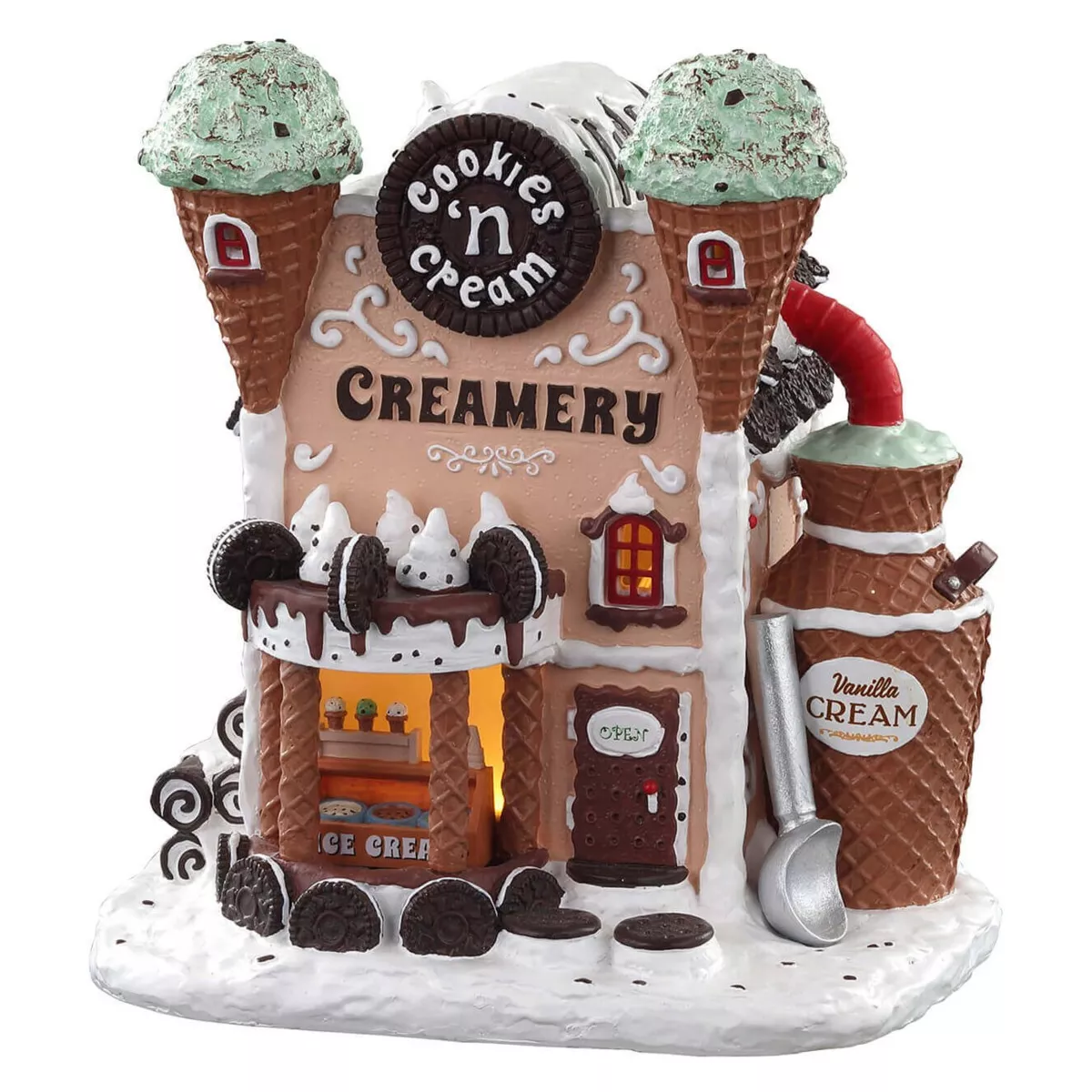 Villagio di Natale Lemax luminoso a pile Gekataio Cookies n' cream 2