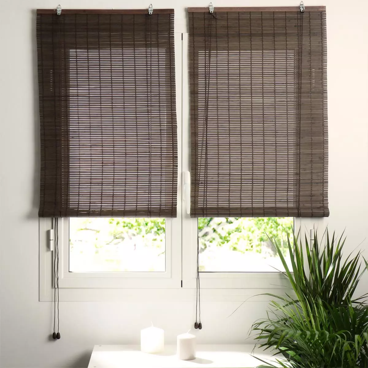 Bambusrollo (40 x H130 cm) mit Latten Braun 1