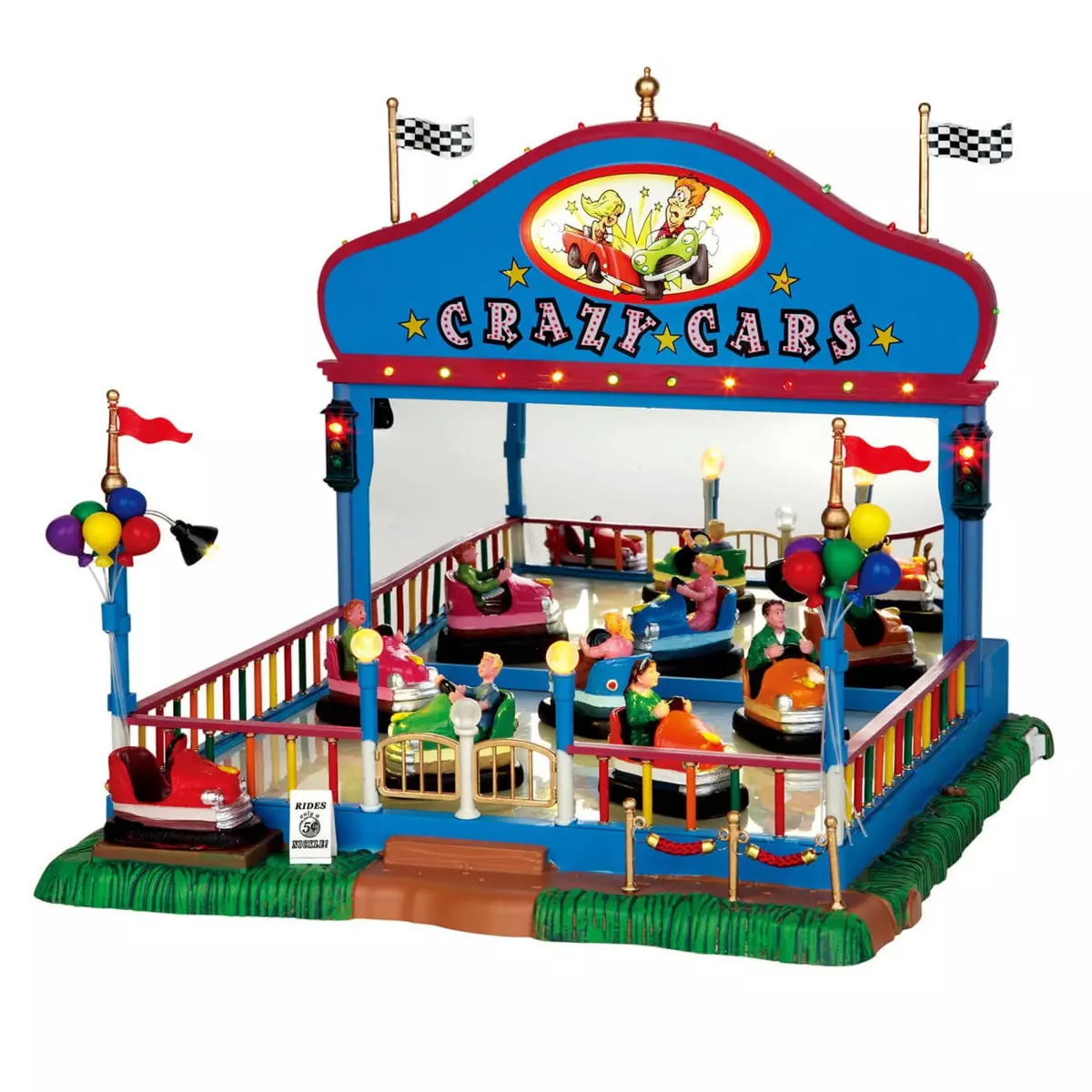 Villagio di Natale Lemax luce e movimento Crazy Cars 1