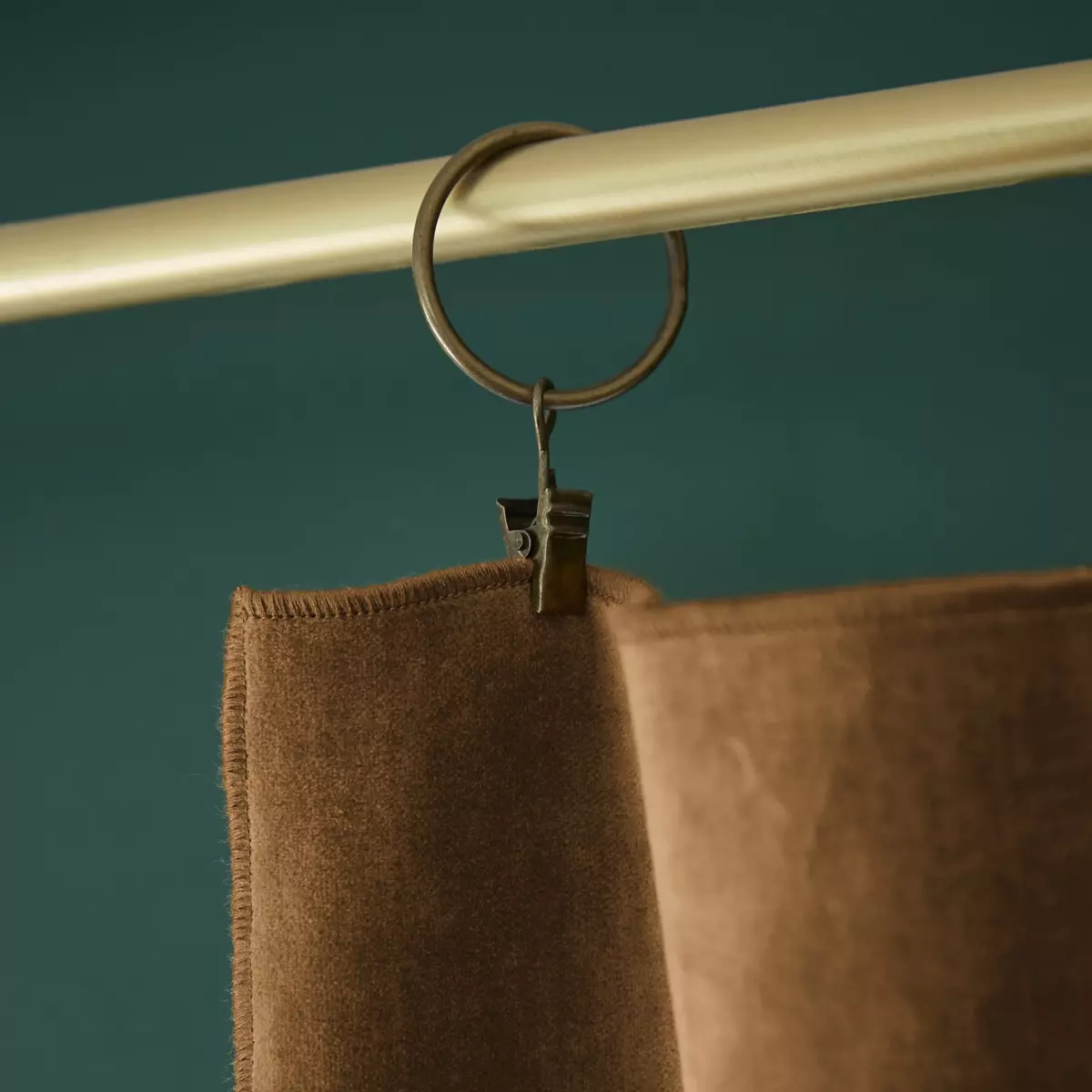 Rideau velours de coton ajustable (140 x max 270 cm) César Camel 2