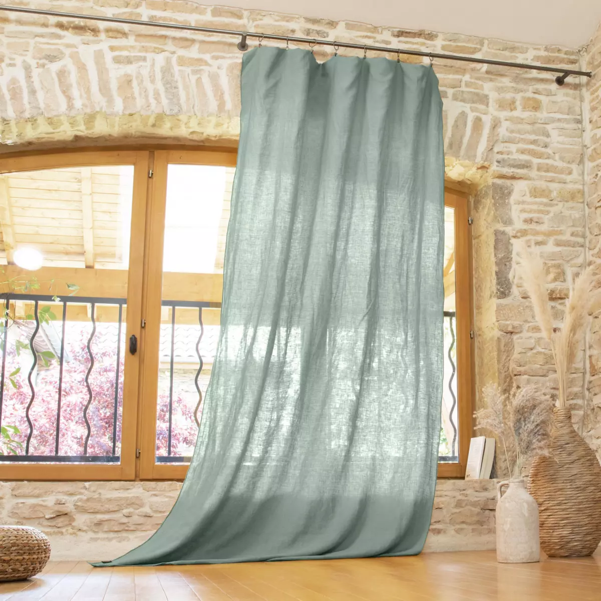 Höhenverstellbarer Vorhang (140 x max. 270 cm) Louise Minttürkis 1
