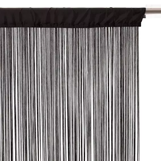Fadenvorhang (90 x H200 cm) Einfarbig Schwarz 2
