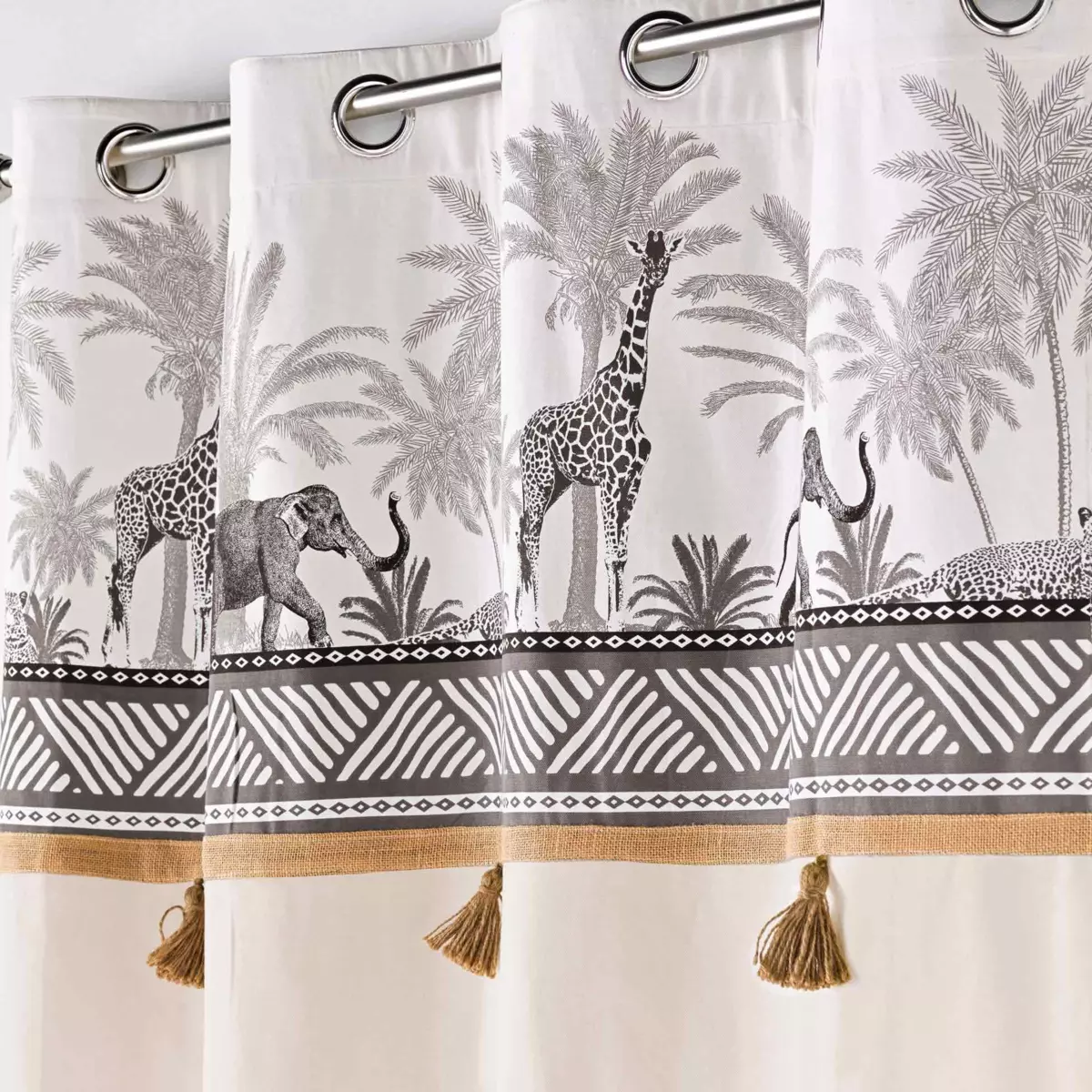 Rideau coton (140 x 240 cm) Kenya lodge Ecru 2
