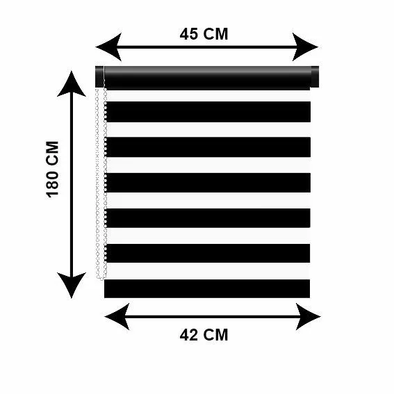Estor enrollable  (45 x alto 180 cm) Día / Noche Beige veteado