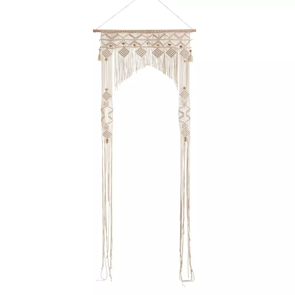 Tenda a fili (90 x 200 cm) Arche macramé Beige 3