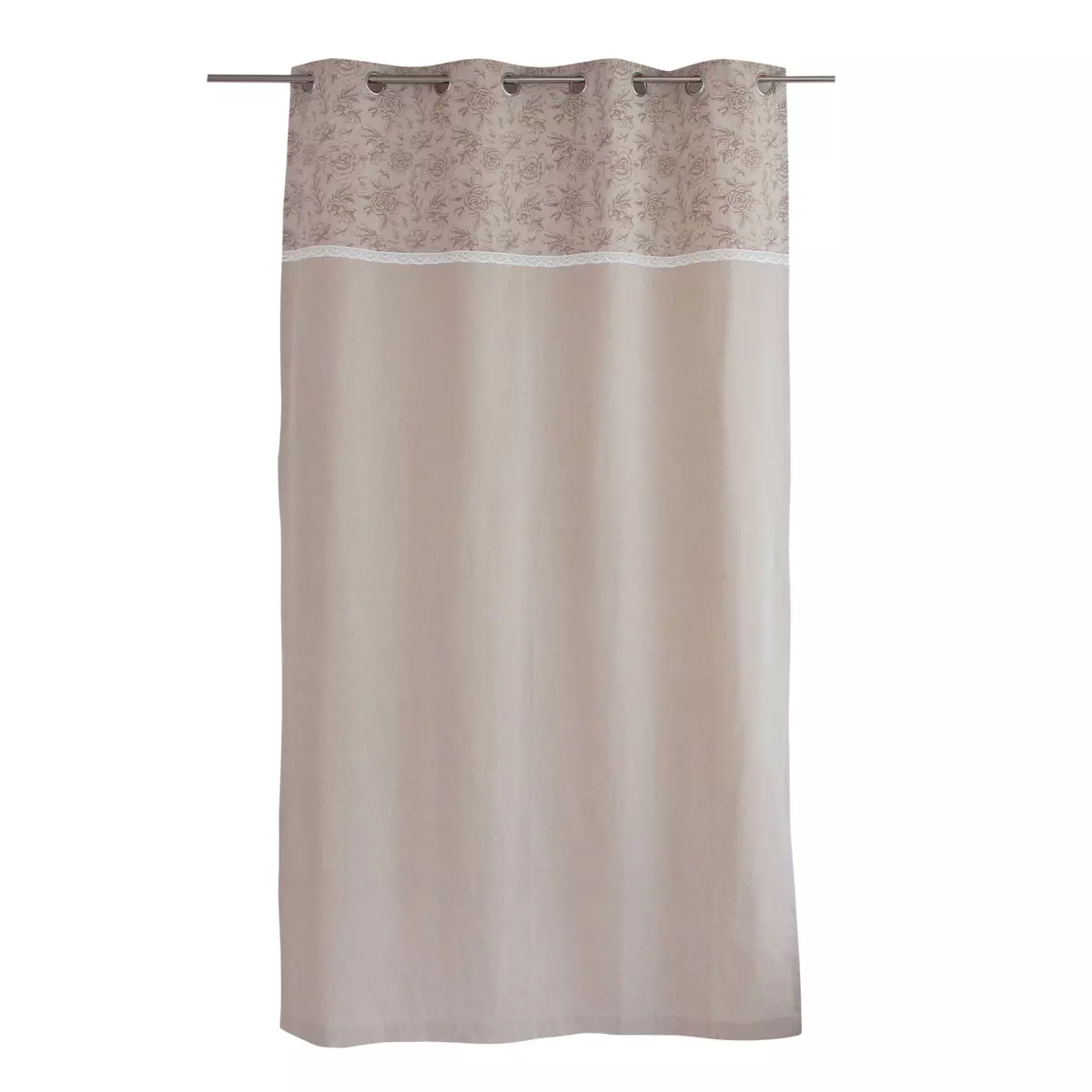Cortina semi opaca de algodón reciclado (140 x 240 cm) Rosa Beige 5