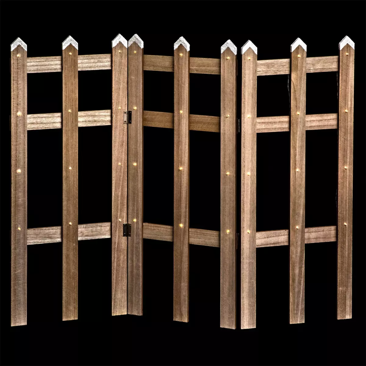 Barrière en bois lumineux Blanc chaud 42 LED 2