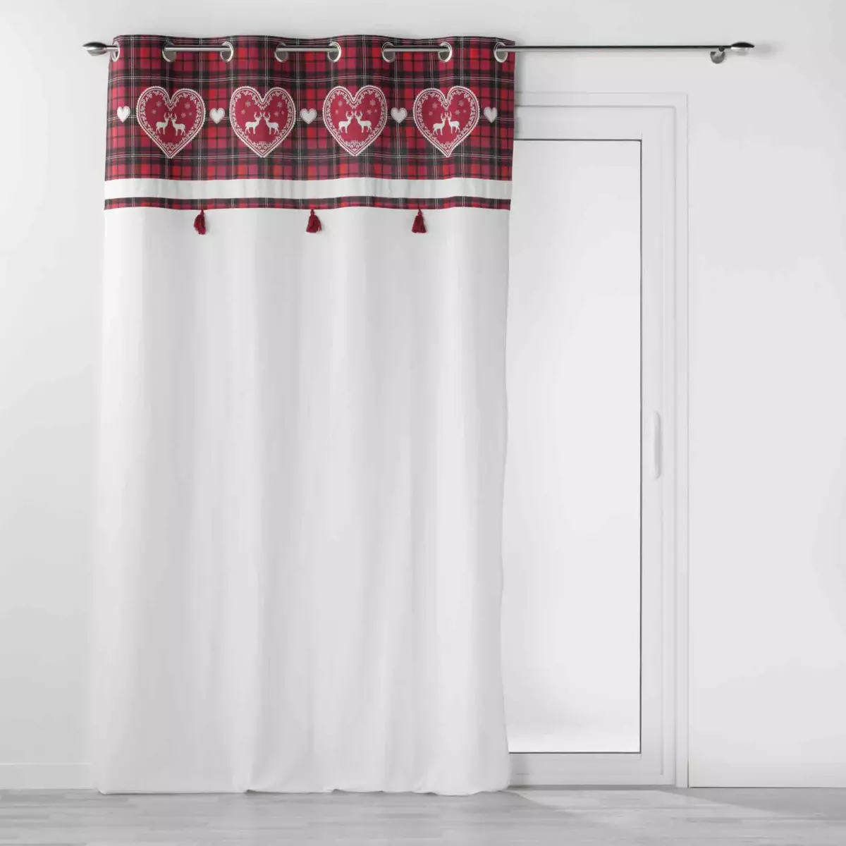 Rideau coton (140 x 240 cm) Heidi Rouge 2