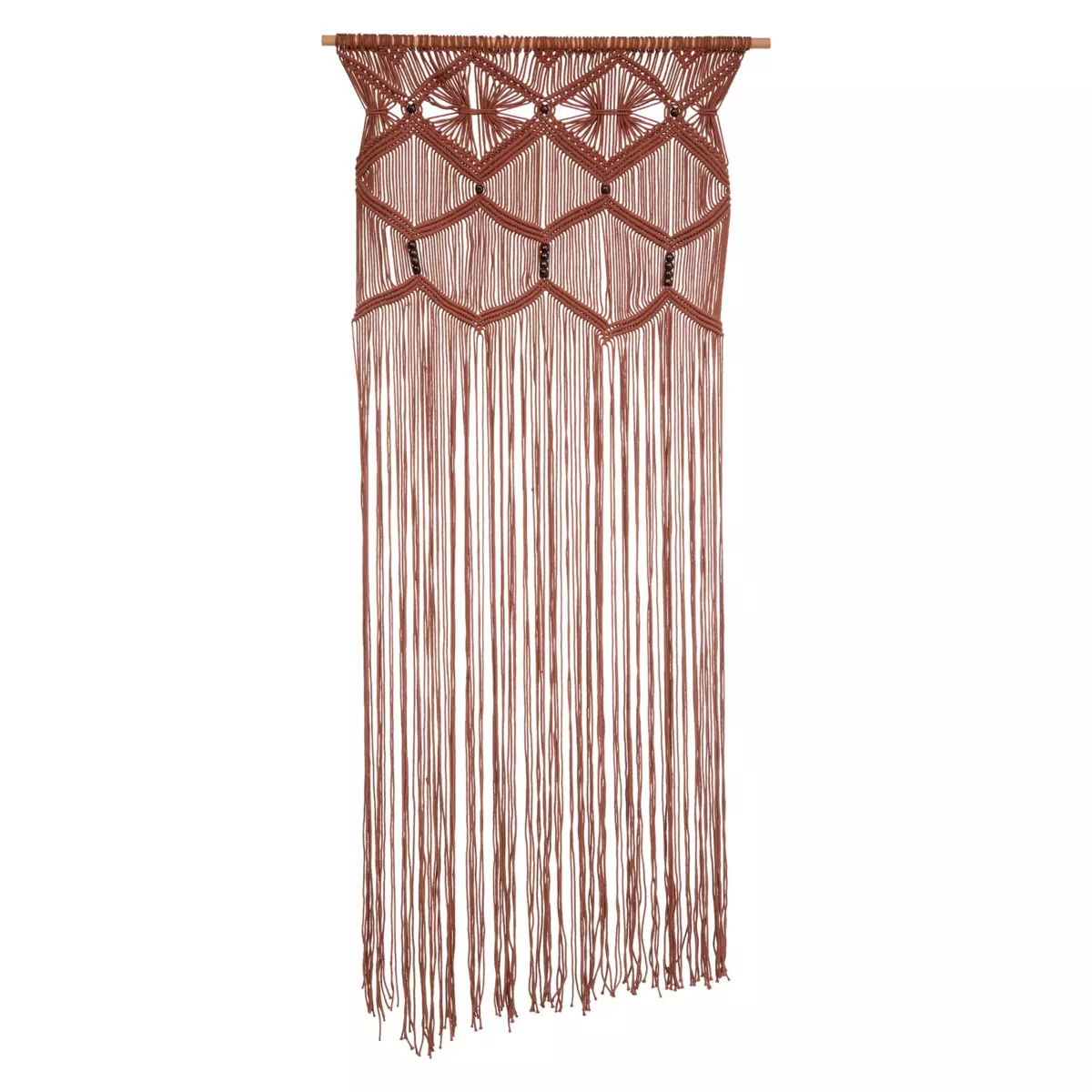 Rideau de fil macramé (90 x 200 cm) Ali Terracotta 2