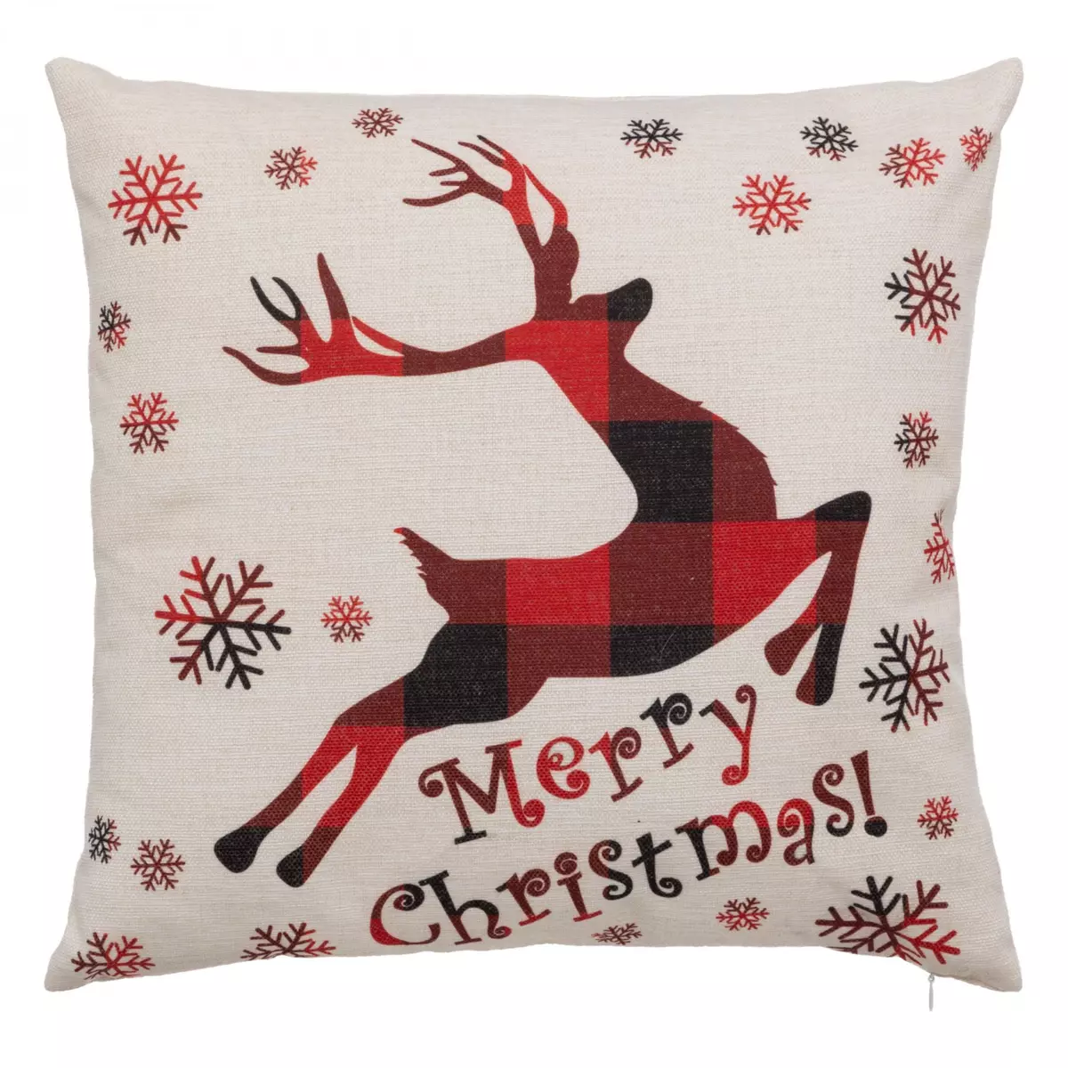 Coussin de noël carré (40 cm) Merry Christmas Beige